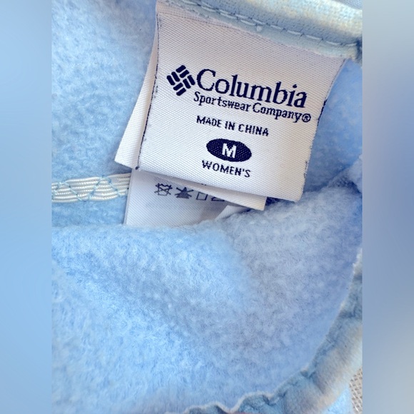 Columbia Fleece Gloves Baby Blue Mittens Womens Medium Powder Pastel Ski Snow - Picture 6 of 7